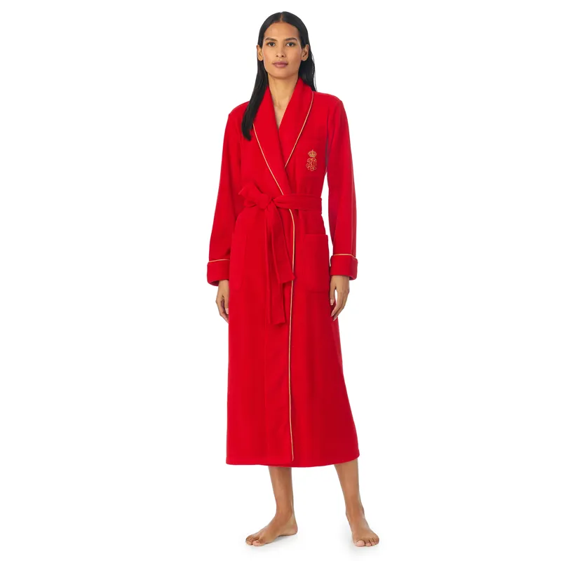 Ralph Lauren Dalton Fleece Robe in Red